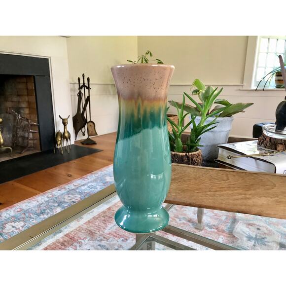 Vintage Studio Pottery Large Vase, Mid Century Pottery, Retro, Drip Glaze - Picture 4 of 9